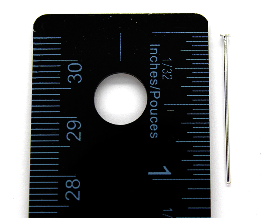Flat Head Pins, Silver, Alloy, 1.00 inch, 20 Gauge