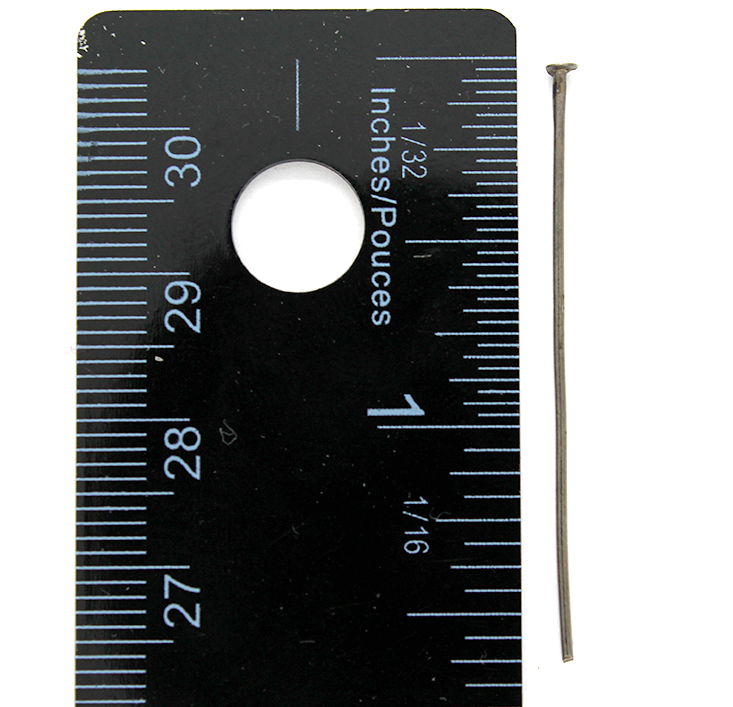 Flat Head Pins, Gunmetal, Alloy, 1.63inch, 20 Gauge