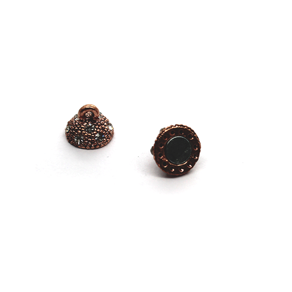Clasp, Crystal Magnetic Ball Clasp, Copper, Alloy, 14mm x 9mm, Sold Per pkg of 1 - Butterfly Beads