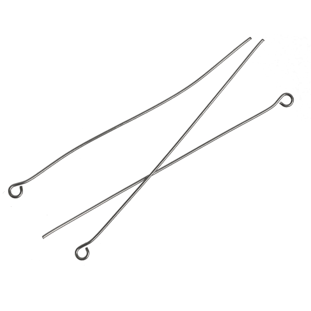 Eye Pins, Silver, Stainless Steel, 2.81 inches, 21 Gauge, 28 pcs/bag