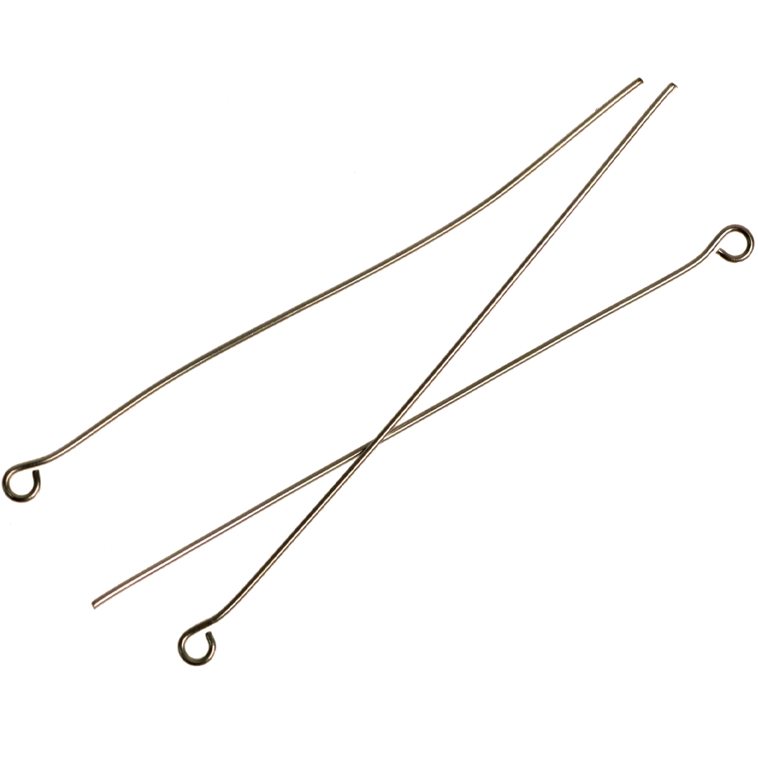 Eye Pins, Silver, Stainless Steel, 1.57 Inches, 23 Gauge, Approx 140 pcs per bag