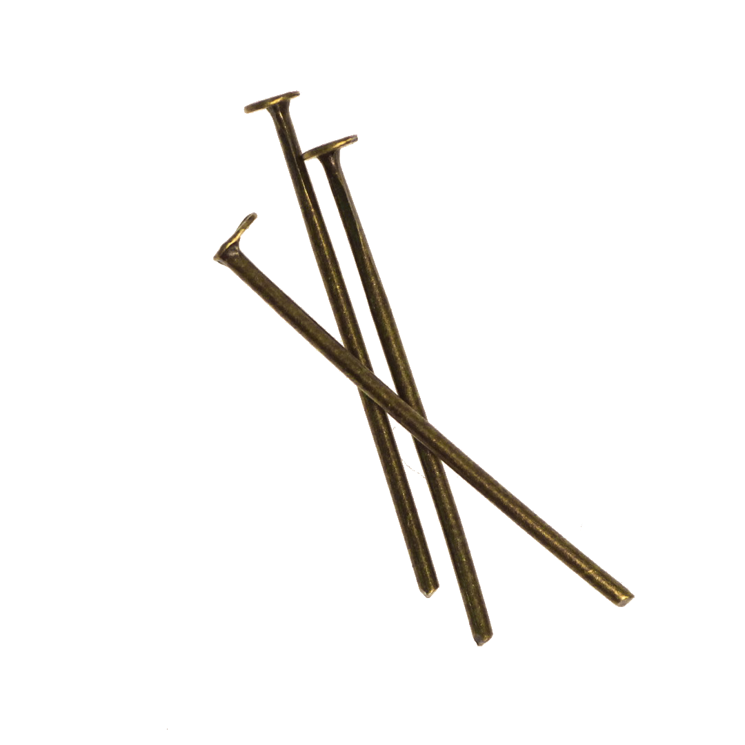 Flat Head Pins, Brass, Alloy, 0.82 inches, 21 Gauge, Sold Per pkg of Approx 200