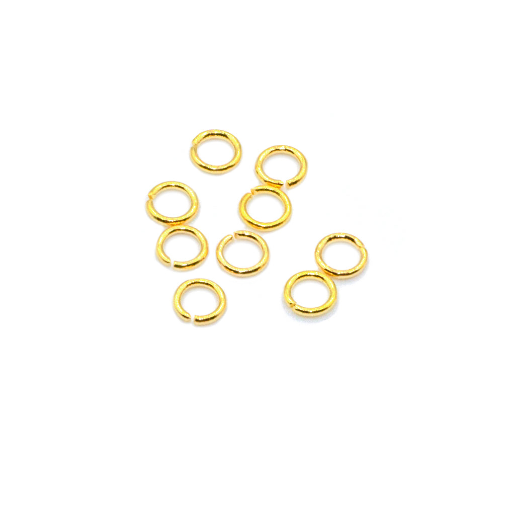 Gold-Plated Jump Rings, 3mm, 24 Gauge, 35+ pcs per bag
