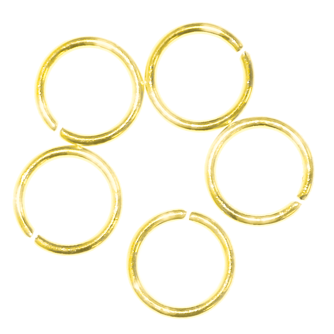 Jump Rings, Gold Plated, Stainless Steel, Round, 6mm, 21 Gauge, Sold Per pkg of 40 pcs
