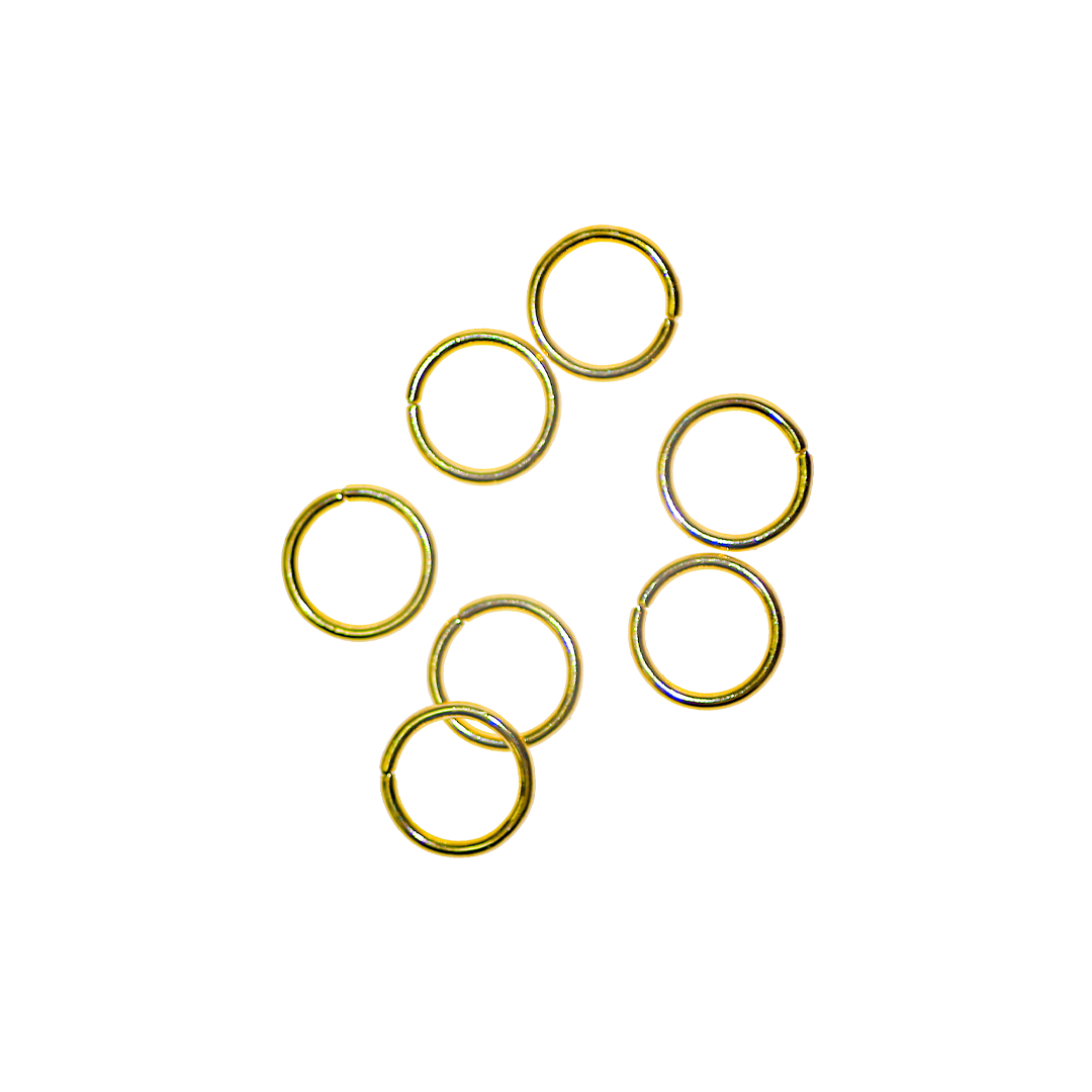 Jump Rings, Gold, Alloy, Round, 8mm, 18 Gauge, Sold Per pkg of 70+
