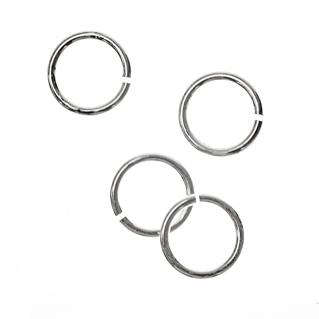 Jump Rings, Bright Silver, Aluminum, Round, 11mm, 15 Gauge, Sold Per pkg of Approx 80