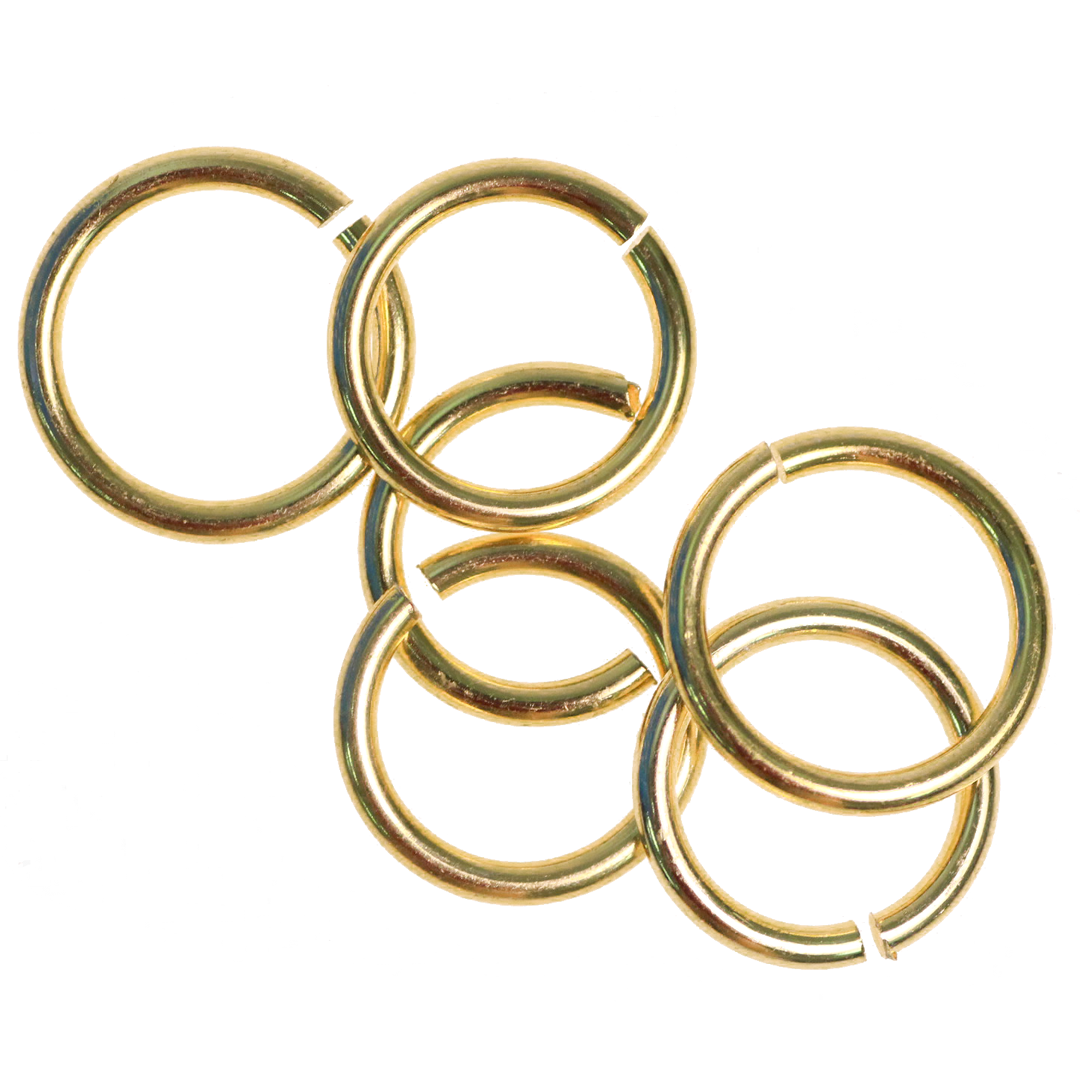Open Jump Rings, Gold, Alloy, Round, 14mm, 14 gauge, 38 pcs per bag