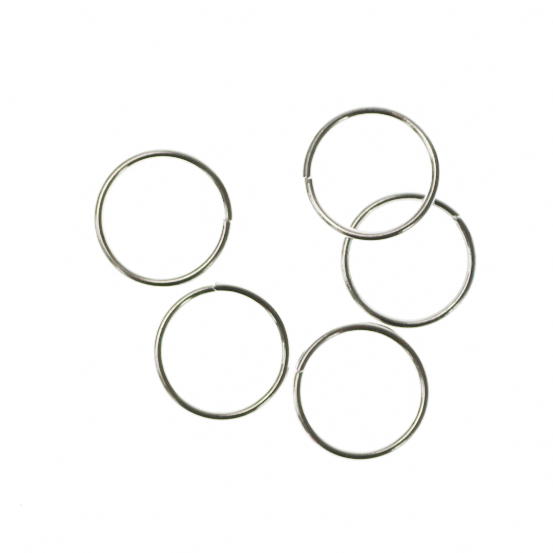 Jump Rings, Bright Silver, Alloy, Round, 10mm, 20 Gauge, Sold Per pkg of 75+
