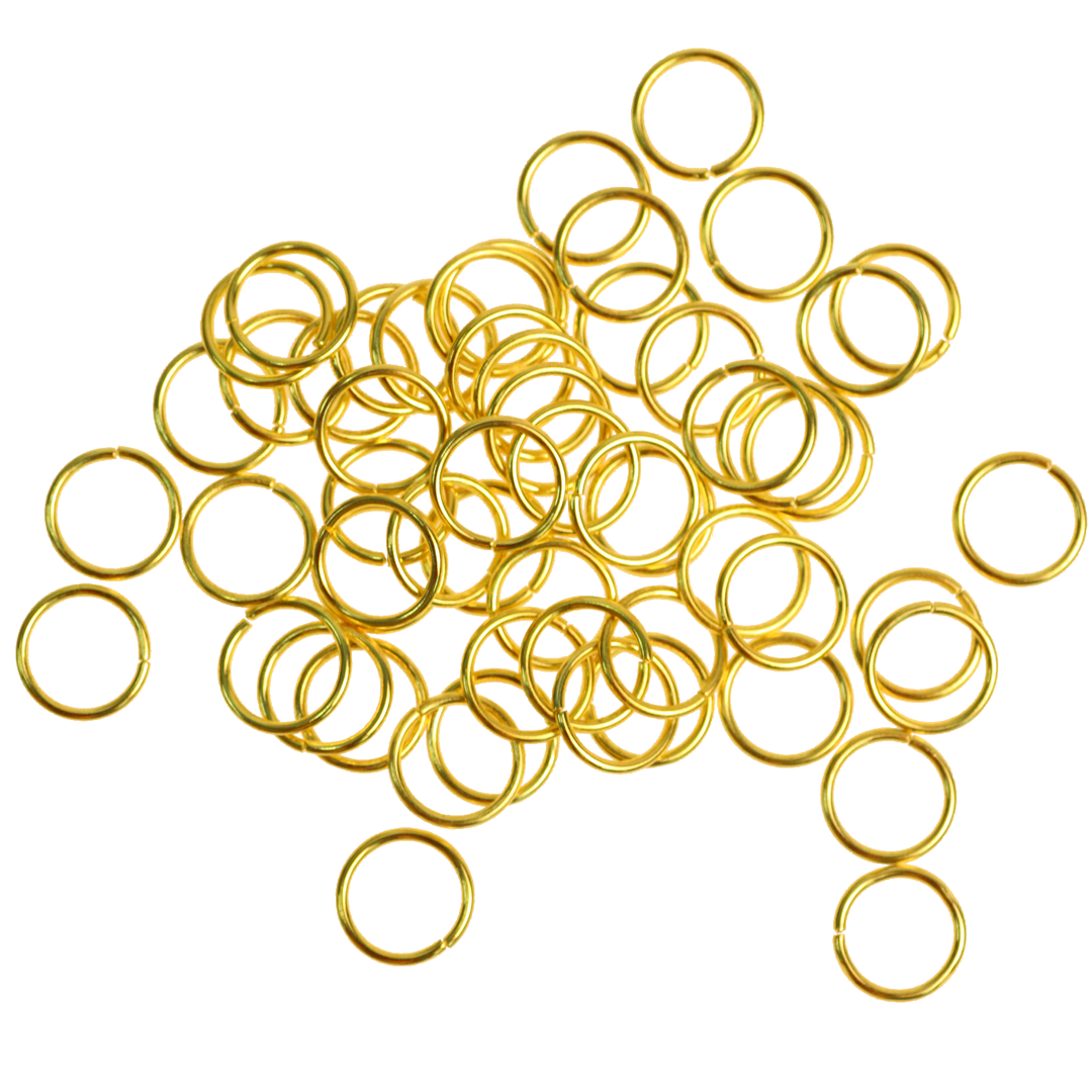 Jump Rings, Gold, Alloy, Round, 10mm, 18 Gauge, Sold Per pkg of 55