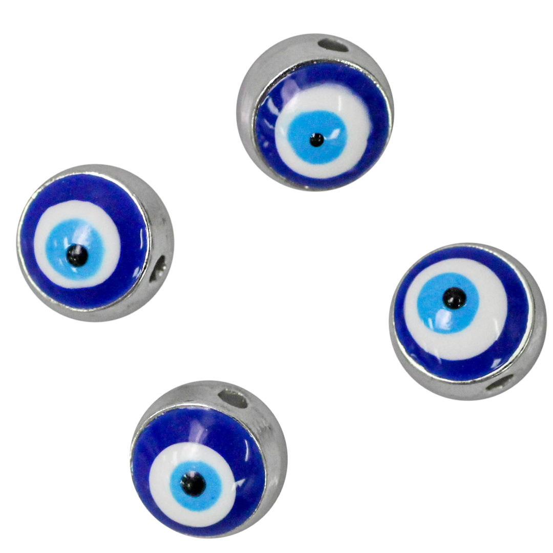 Spacer Bead, Evil Eye, Alloy, 7.8mm X 6.4mm, 6 pcs/bag, Available in Various Colors