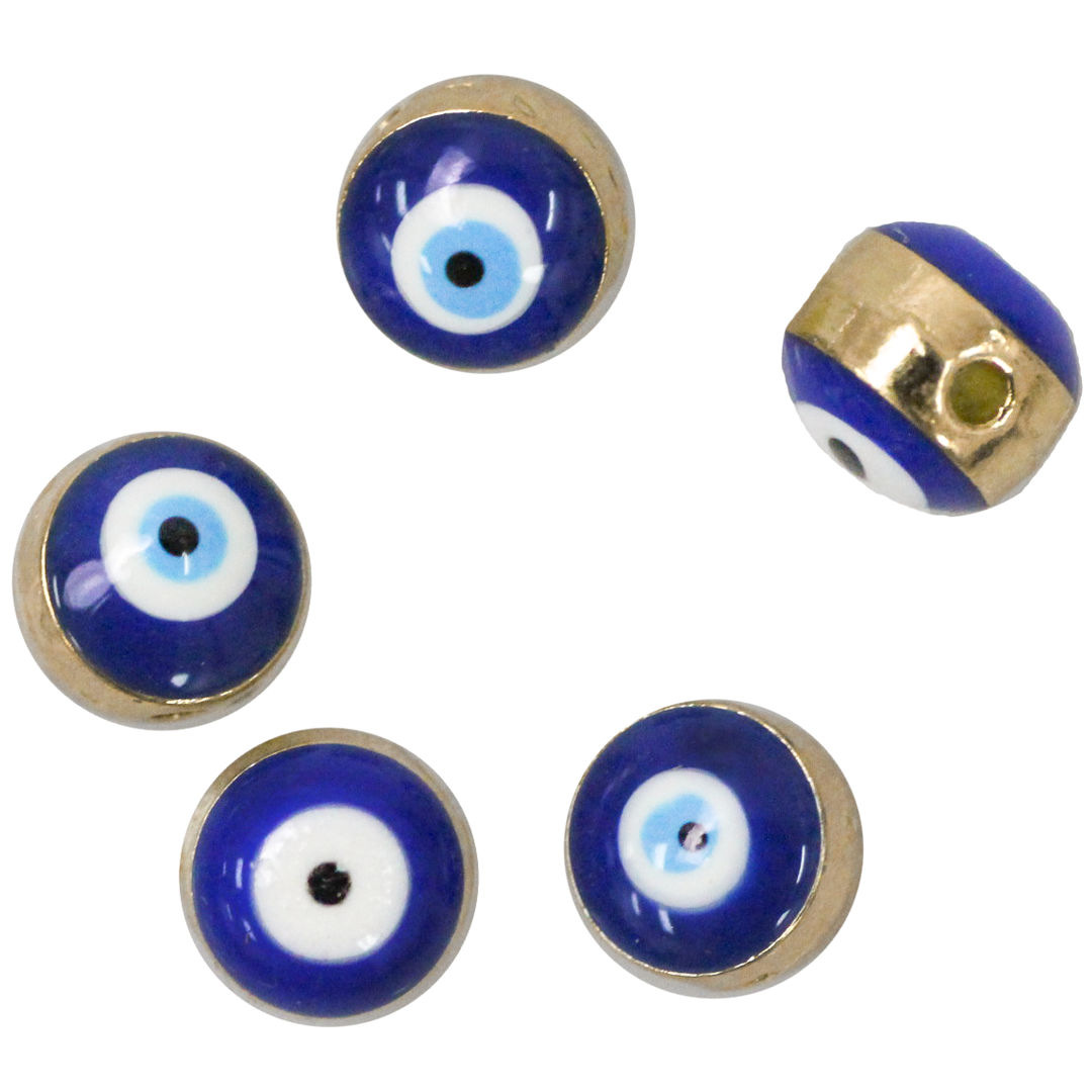 Spacer Bead, Evil Eye, Alloy, 7.8mm X 6.4mm, 6 pcs/bag, Available in Various Colors