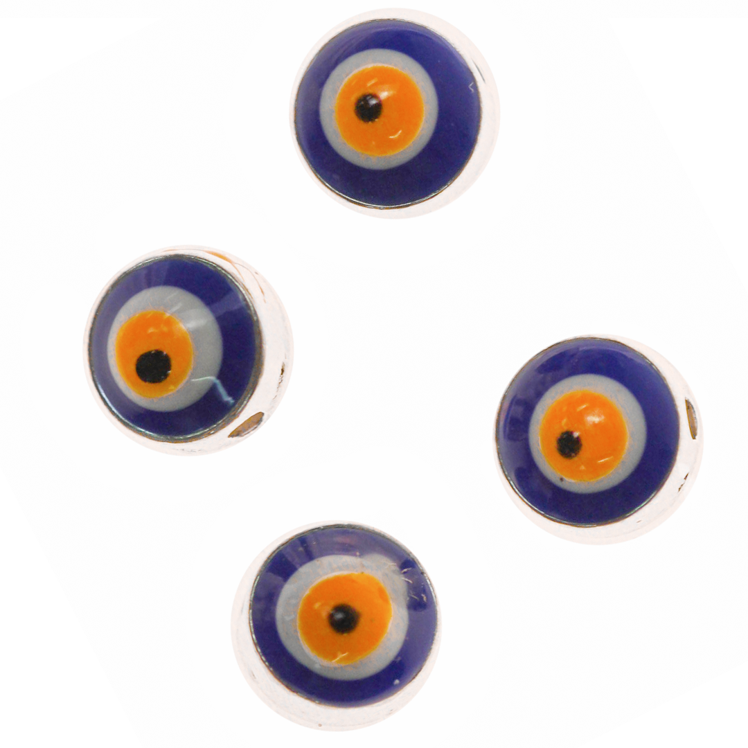 Spacer Bead, Evil Eye, Alloy, 7.8mm X 6.4mm, 6 pcs/bag, Available in Various Colors