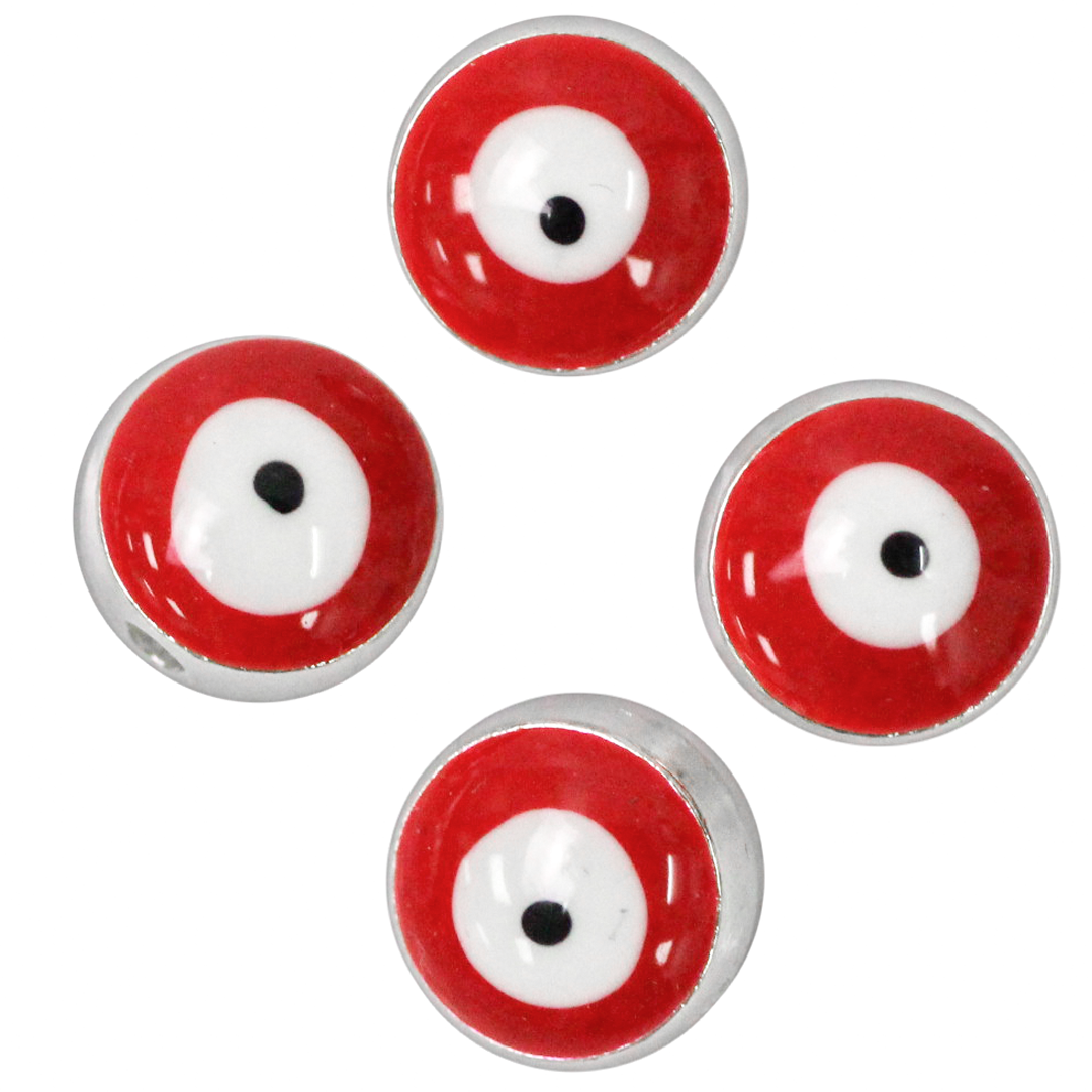 Spacer Bead, Evil Eye, Alloy, 7.8mm X 6.4mm, 6 pcs/bag, Available in Various Colors