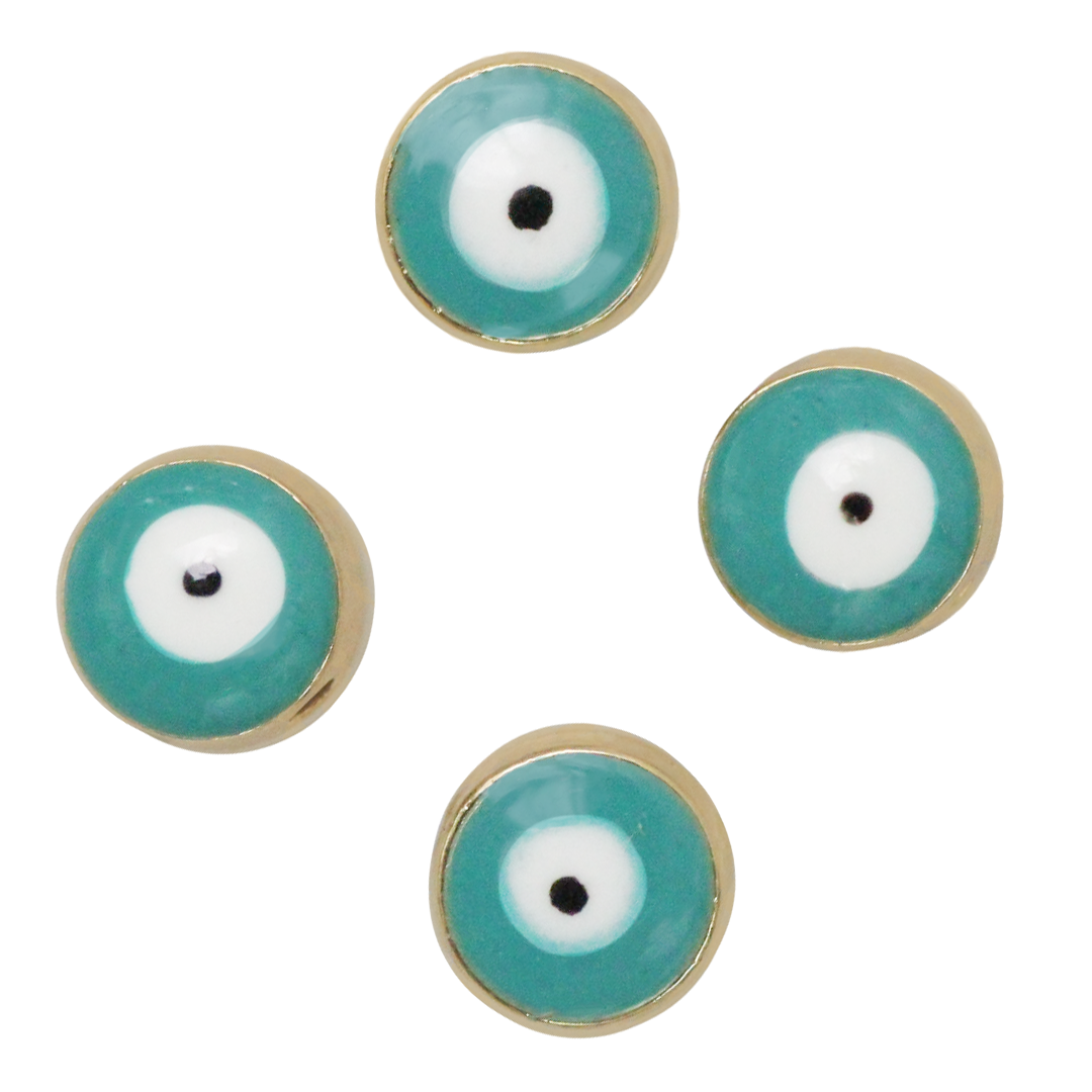 Spacer Bead, Evil Eye, Alloy, 7.8mm X 6.4mm, 6 pcs/bag, Available in Various Colors