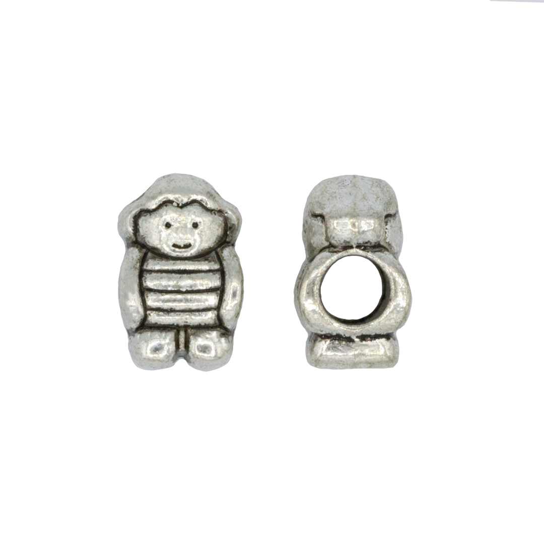 Spacers, Little Girl Spacer, Silver, Alloy, 14mm x 8mm x 1mm, 8 pcs per bag