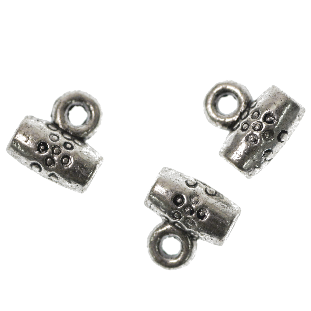 Spacers, Charm Holder, Alloy, Silver, 7mm x 6.5mm, Sold Per pkg of Approx 40