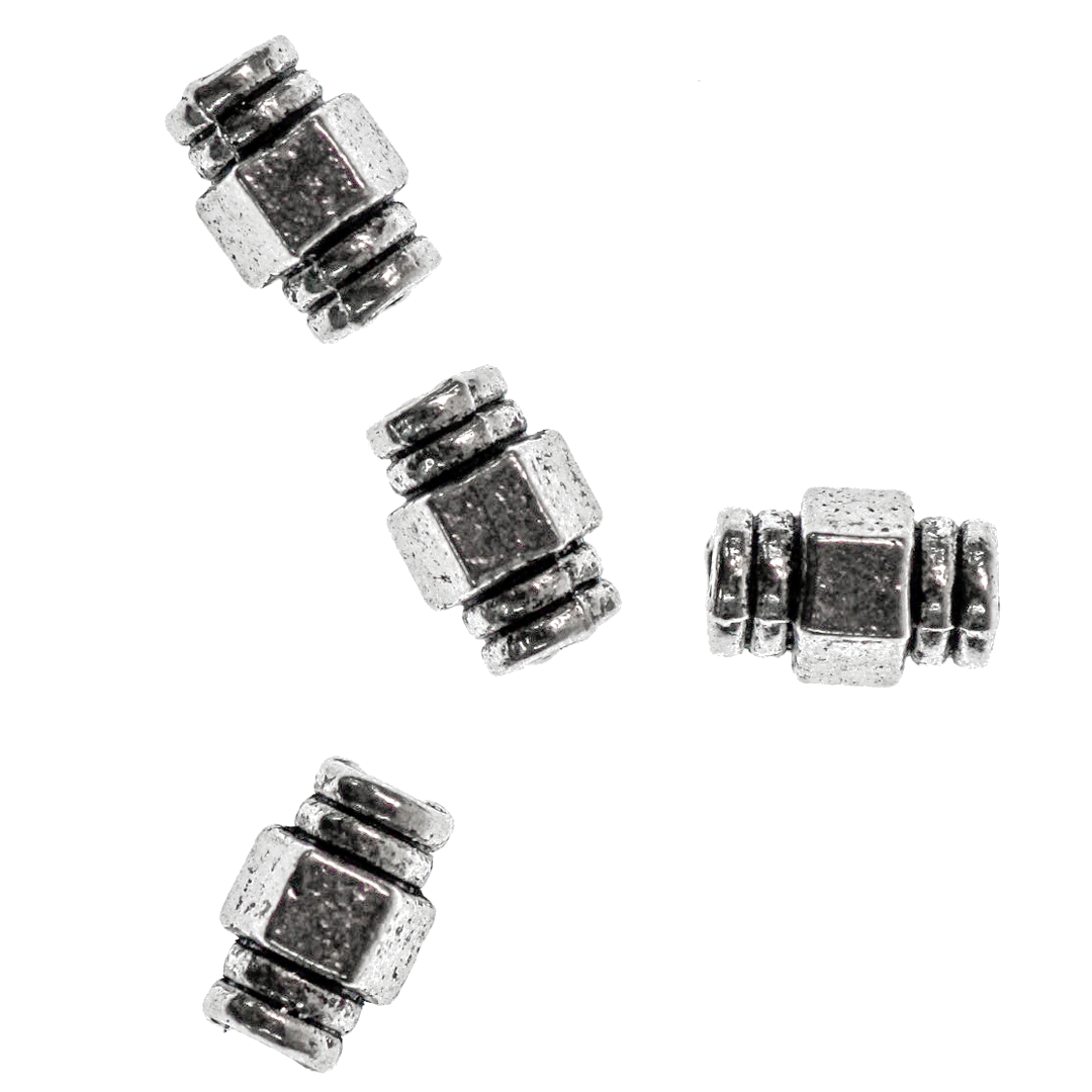 Spacers, Nut and Bolt, Alloy, Silver, 6.5mm x 4mm, Sold Per pkg of Approx 30+