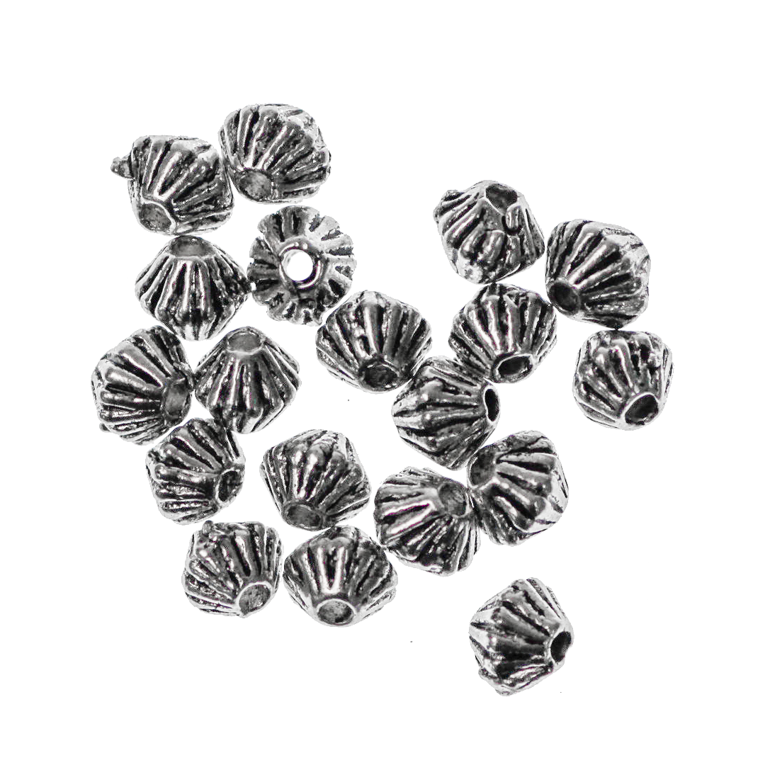Spacers, Spinning Top, Silver, Alloy, 4mm x 4.2mm, Sold Per pkg of Approx 40 pcs