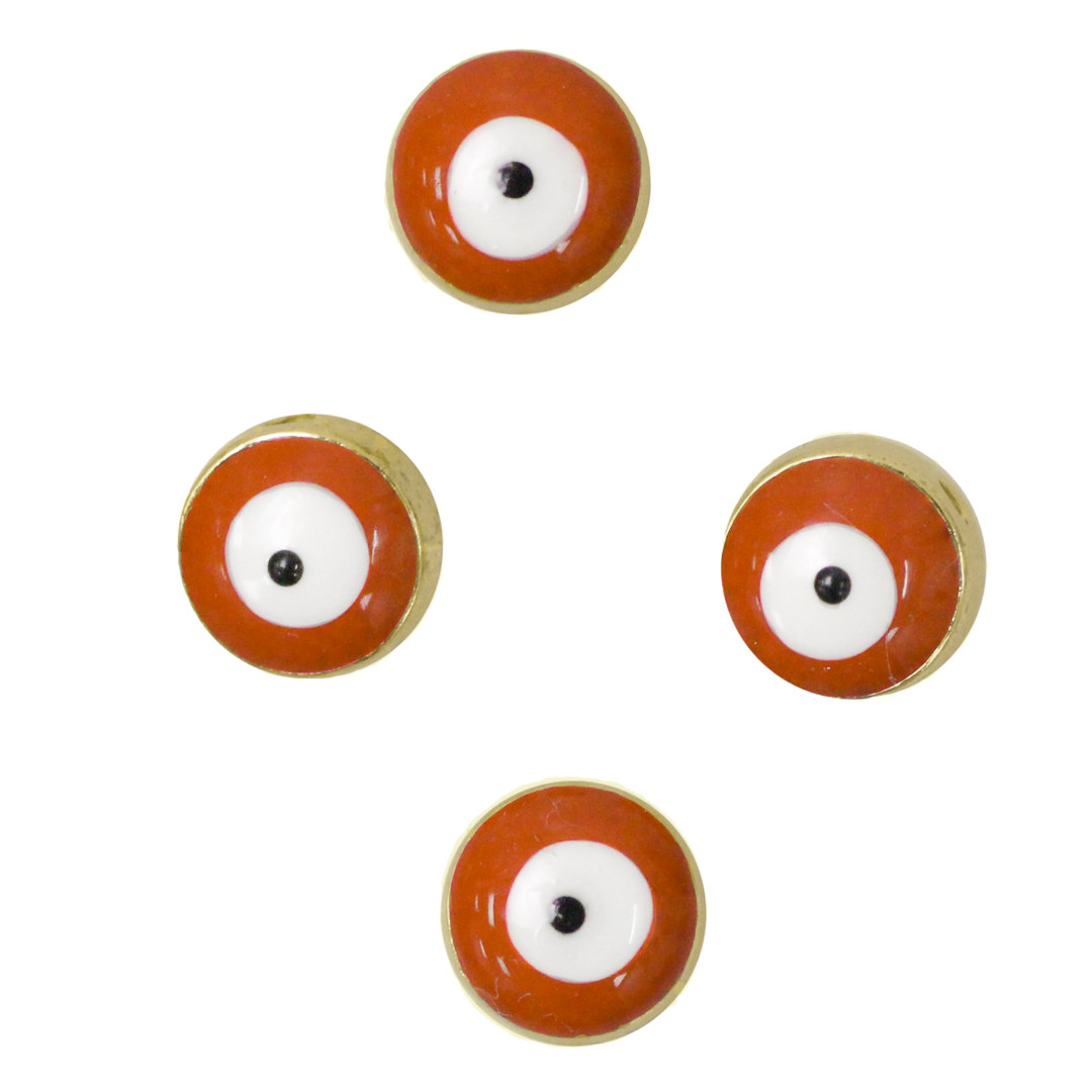 Spacer Bead, Evil Eye, Alloy, 7.8mm X 6.4mm, 6 pcs/bag, Available in Various Colors