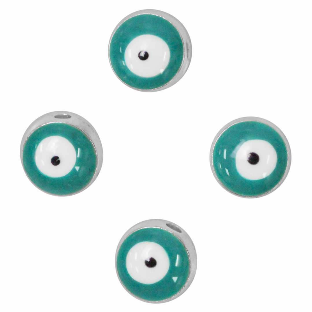 Spacer Bead, Evil Eye, Alloy, 7.8mm X 6.4mm, 6 pcs/bag, Available in Various Colors