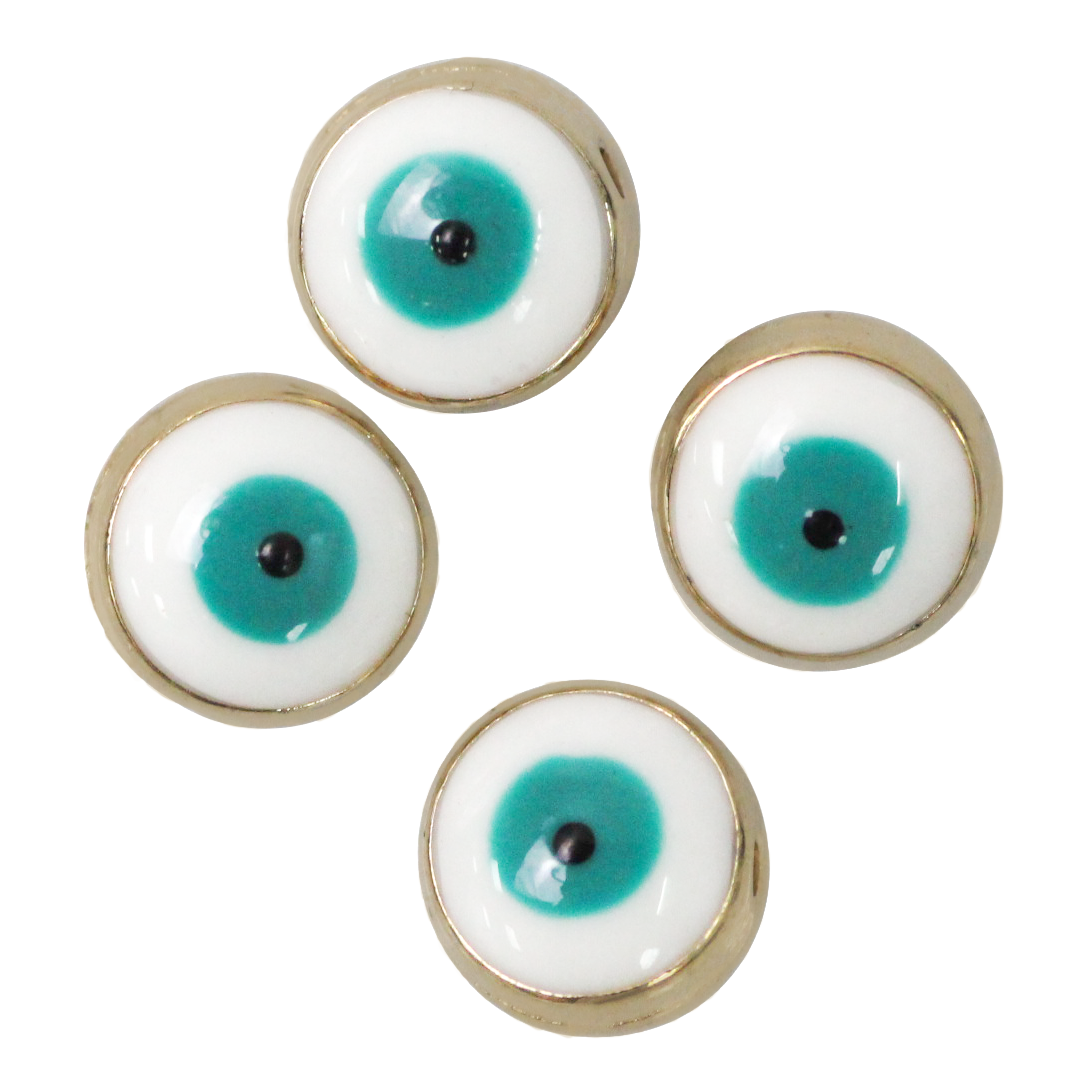 Spacer Bead, Evil Eye, Alloy, 7.8mm X 6.4mm, 6 pcs/bag, Available in Various Colors
