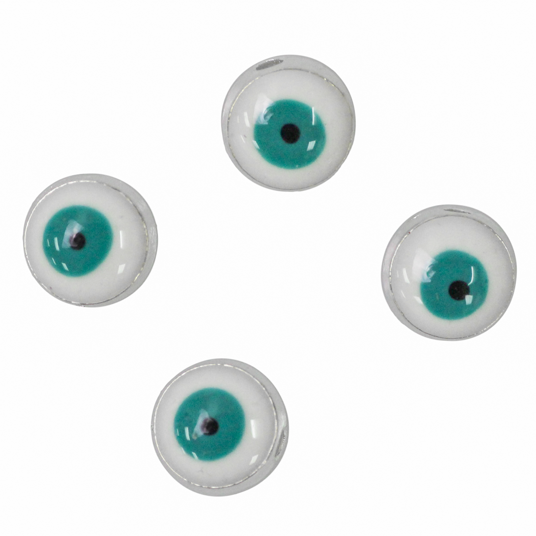 Spacer Bead, Evil Eye, Alloy, 7.8mm X 6.4mm, 6 pcs/bag, Available in Various Colors