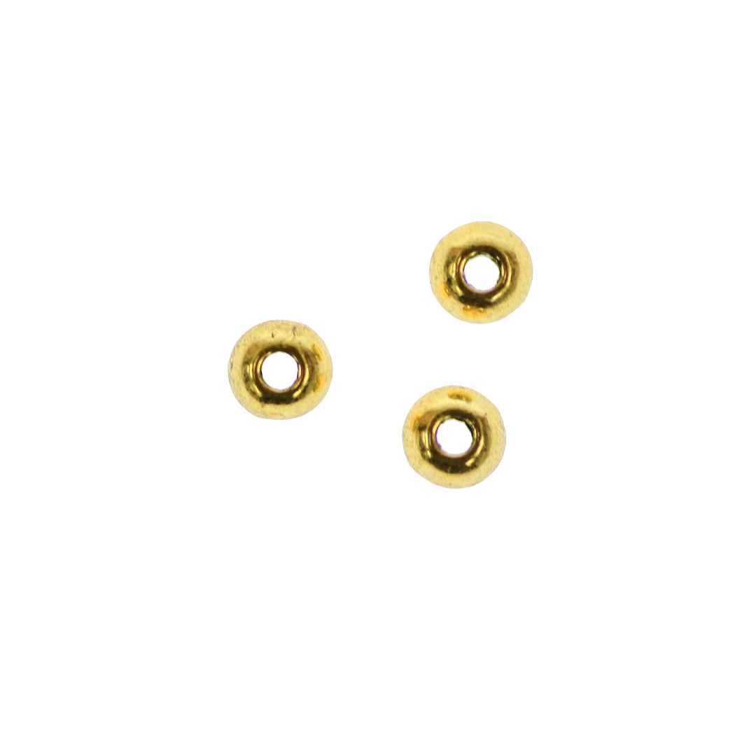 Spacers, Plain Round Bead, Alloy, Gold, Mixed Sizes (5mm & 6mm), Sold Per pkg of 35+