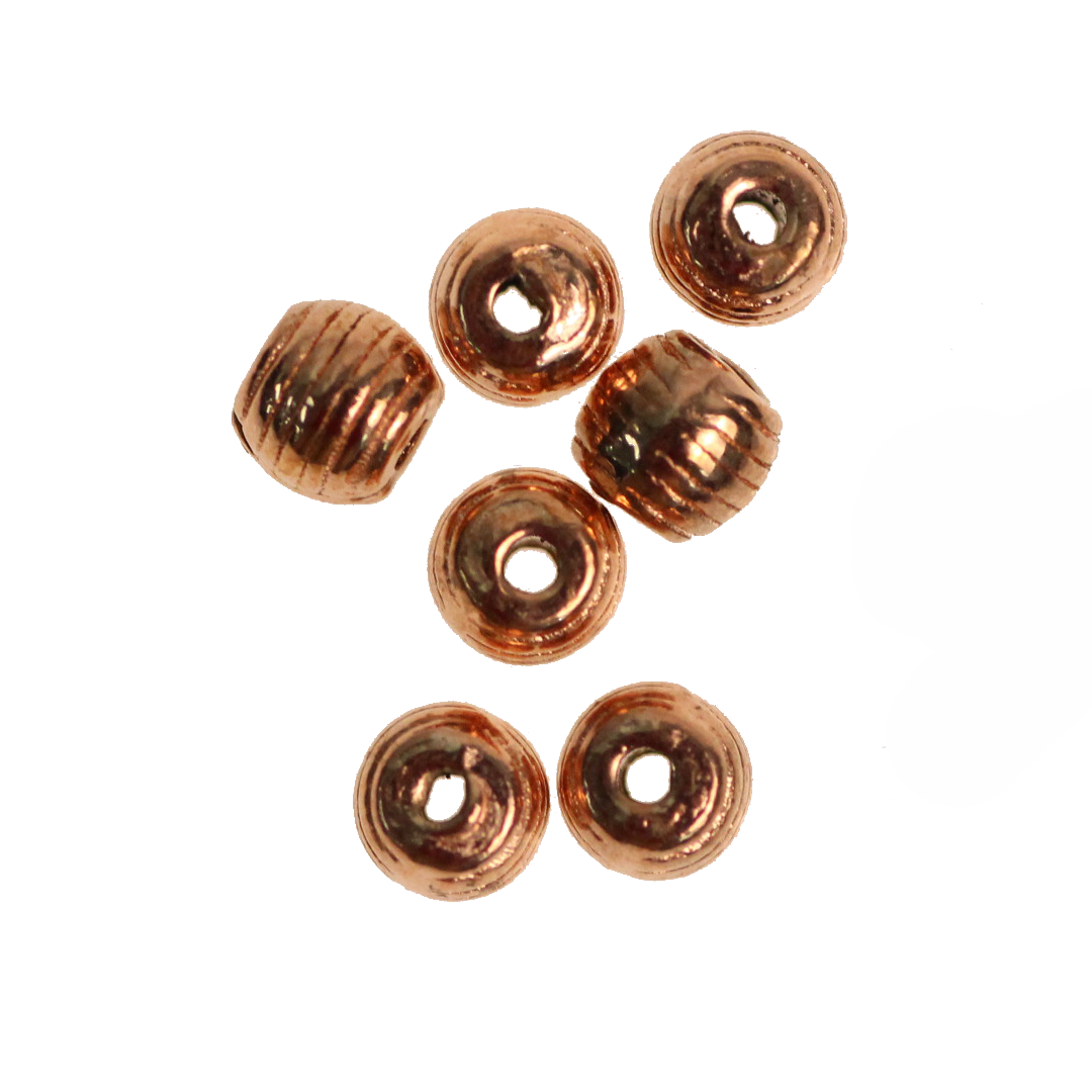 Spacers, Barrel Bead, Alloy, Rose Gold, 4.2mm X 4.4mm, Sold Per pkg of 14