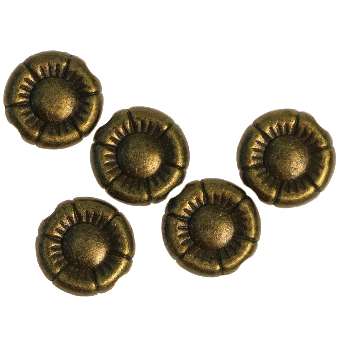 Spacers, Button Spacer, Alloy, Brass, 10mm X 3mm X 3mm, Sold Per pkg of 12
