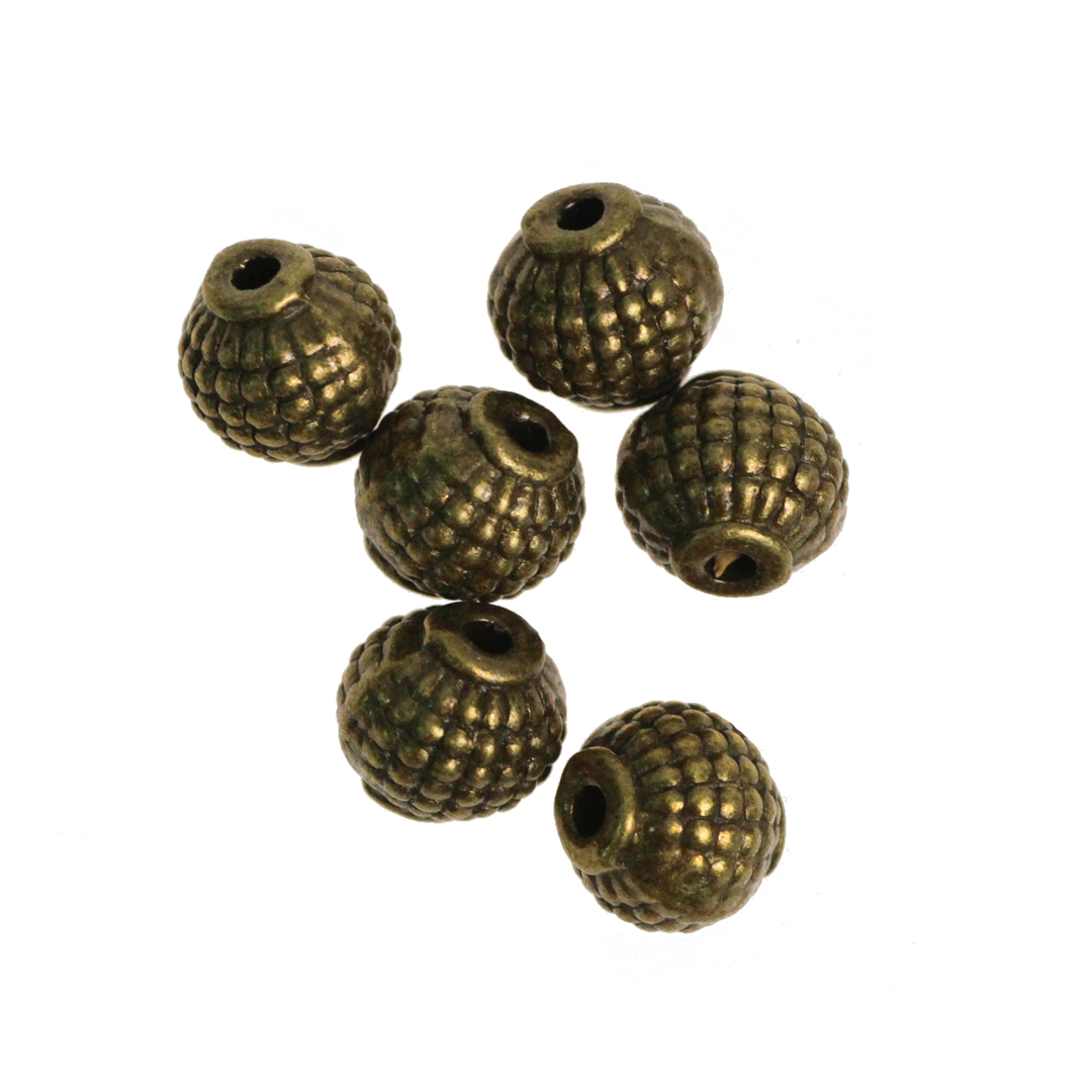 Spacers, Lantern Spacer, Alloy, Brass, 8mm X 8mm X 2mm (hole), Sold Per pkg of 12