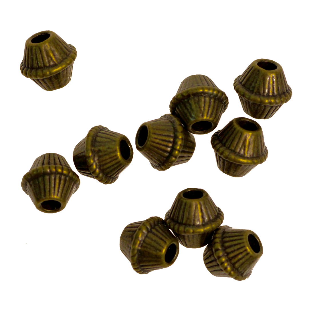 Spacers, Ball Guard Spacer, Alloy, Brass, 8mm X 9mm X 1mm, Sold Per pkg of 10