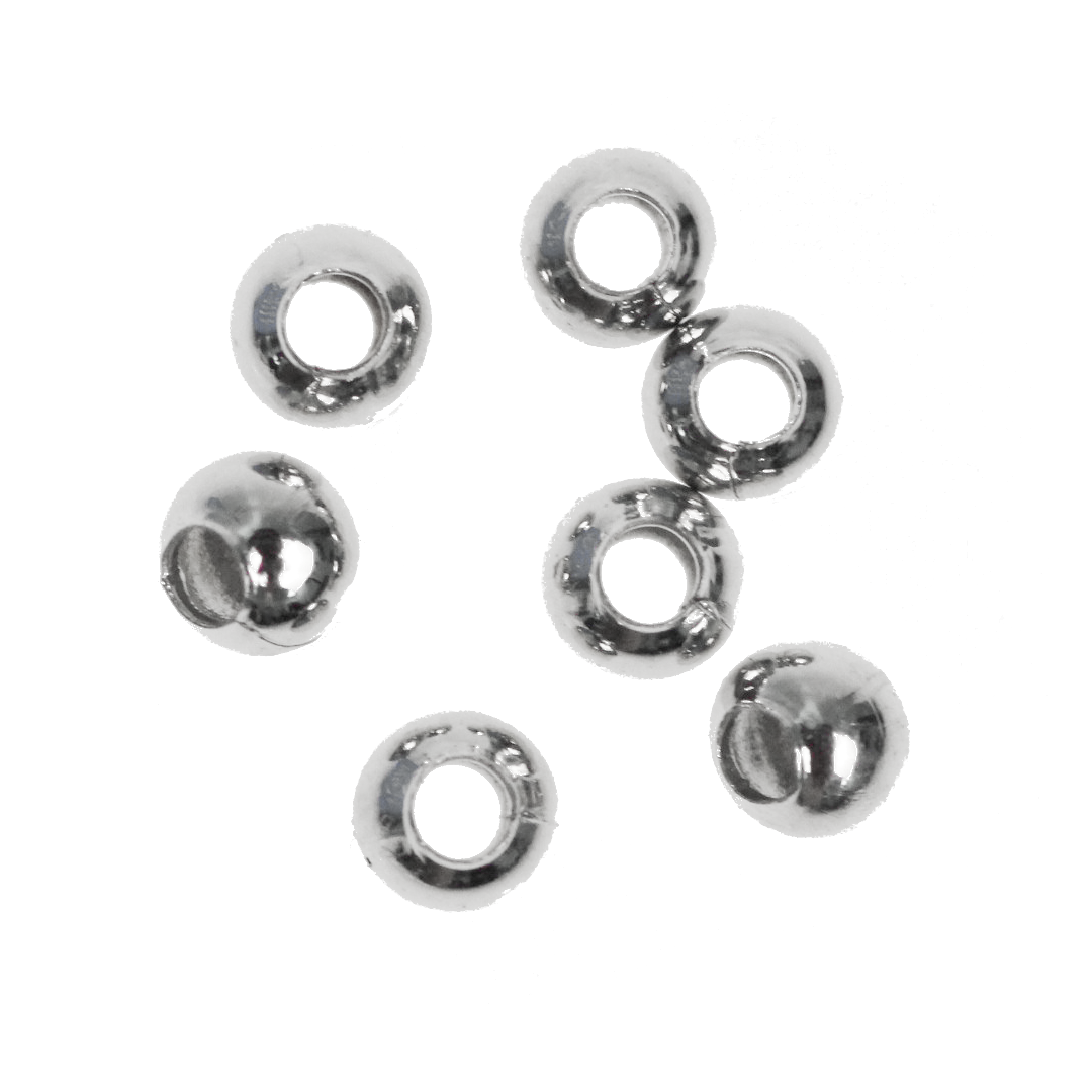 Spacer, Small Ball Spacer, Silver, Alloy, 4.3mm X 4.7mm, Approx 90+ pcs/bag