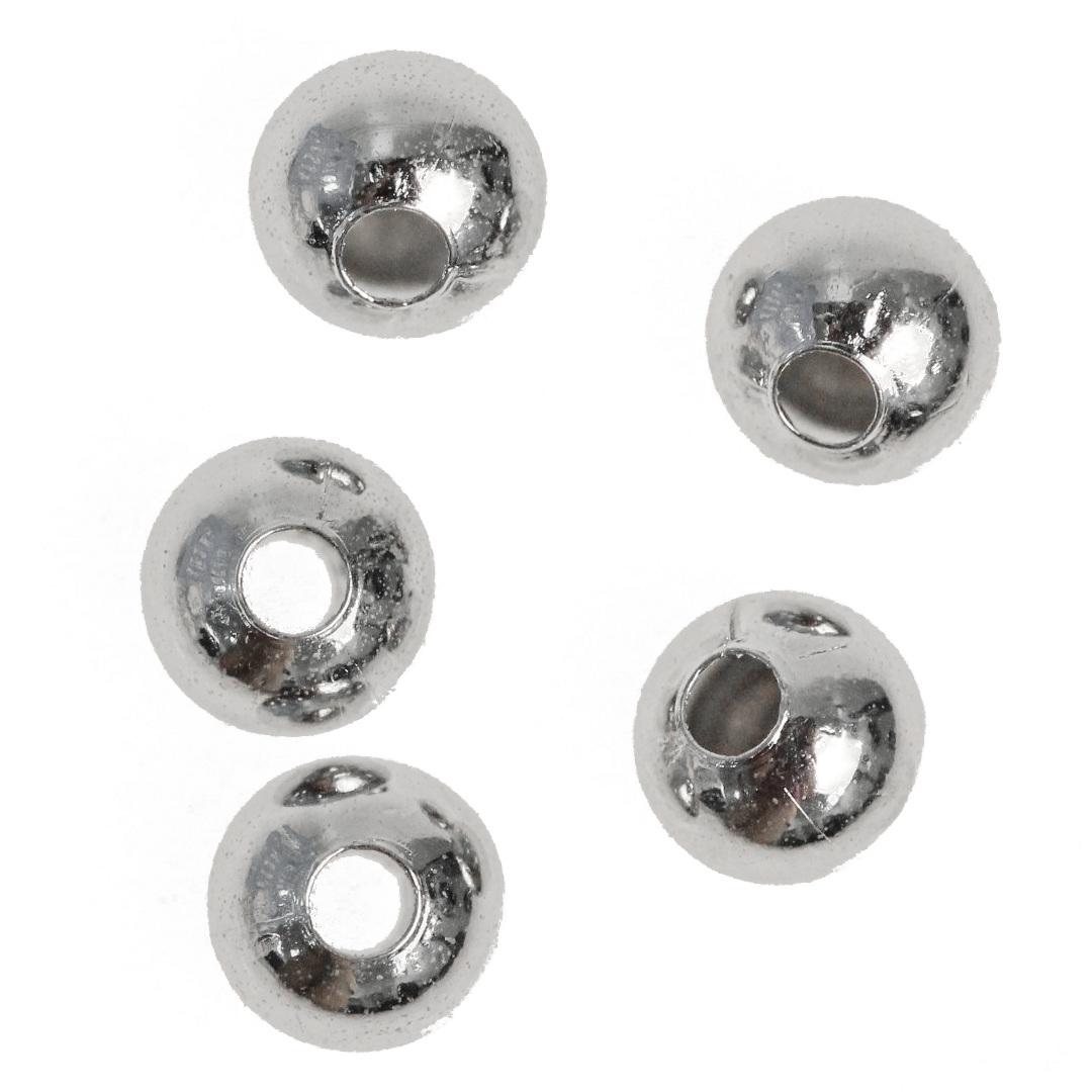 Spacers, Plain Open Ball Spacer, Alloy, Silver, 8mm x 6.5mm, 40 pcs per bag