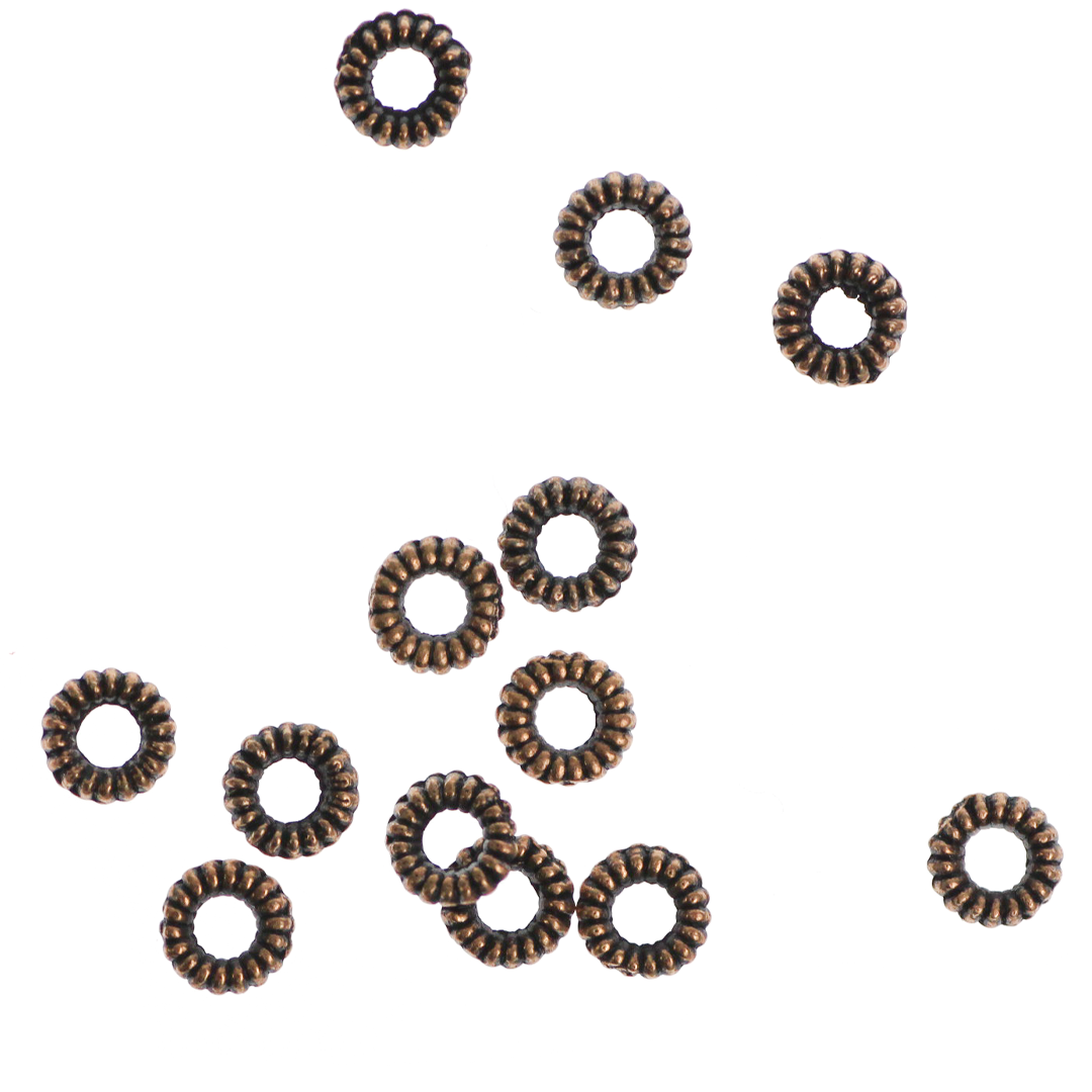 Spacers, Coiled Rope Spacer, Alloy, 4.5mm, Approx 100 pcs per bag, Available in Multiple Colours