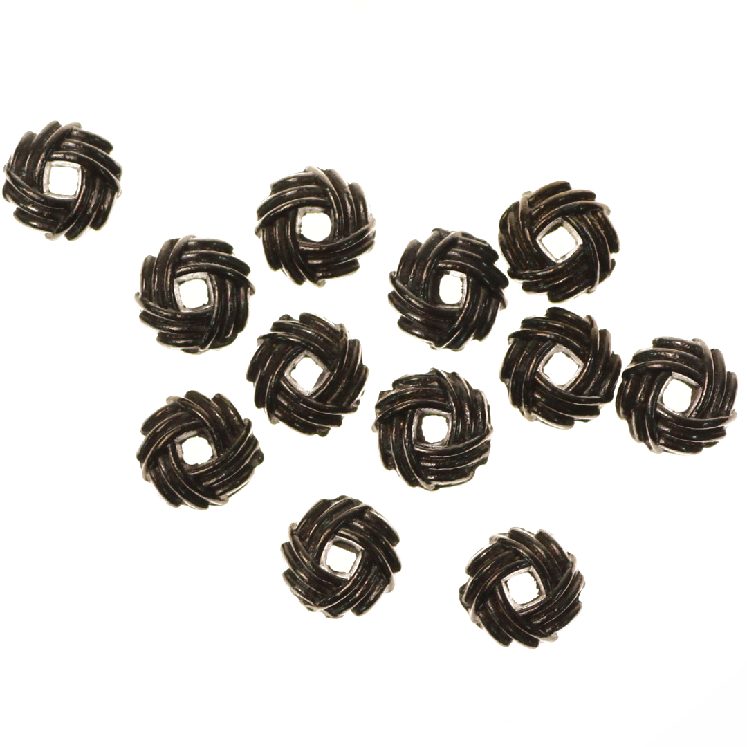Spacers, Twisted Round, Gunmetal, Alloy, 5.5mm x 5.5mm x 3mm, Sold Per pkg of 16