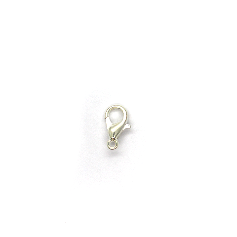 Clasp, Lobster Clasp, Bright Silver, Alloy, 10mm x 5mm, Sold Per pkg of 12