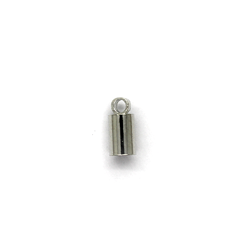 Terminator, Cord Ends Caps, Silver, Alloy, 8mm x 4mm,  Sold Per pkg of 10