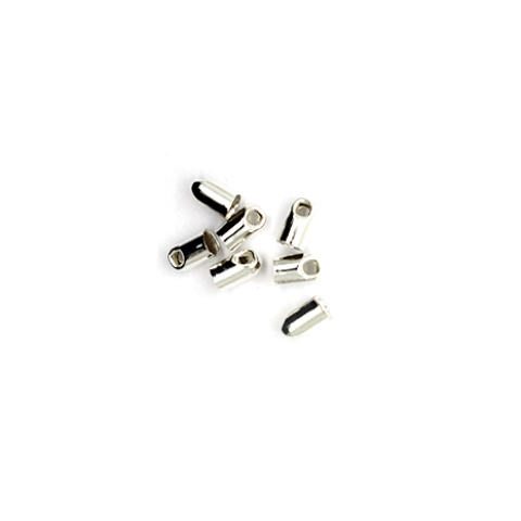 Terminator, Cord Ends, Silver, Alloy, 5mm x 3mm, Sold Per pkg of 15