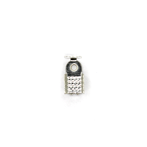 Terminator, Fold Over Ends, Silver, Alloy, 9mm x 5mm, Sold Per pkg of 20