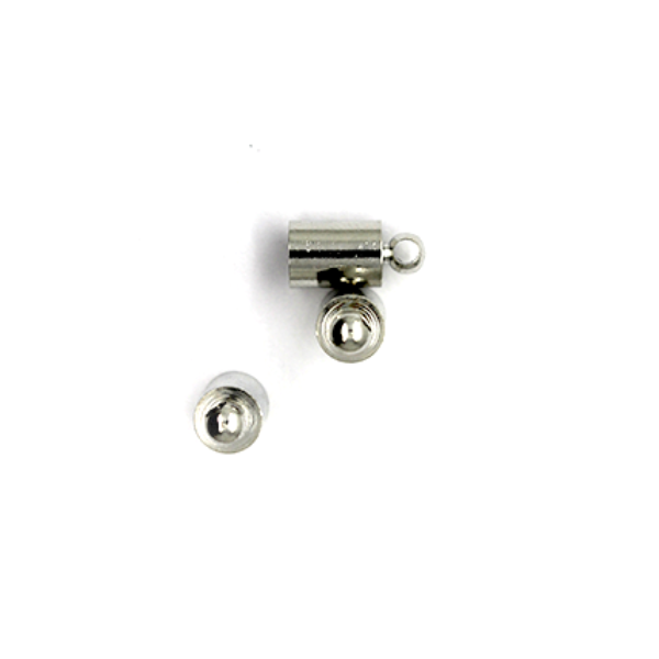 Terminator, Cord Ends Caps , Silver, Alloy, 10mm x 7mm, Sold Per pkg of 10