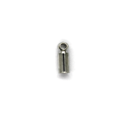 Terminator, Cord Ends Caps, Silver, Alloy, 8mm x 3mm, Sold Per pkg of 12