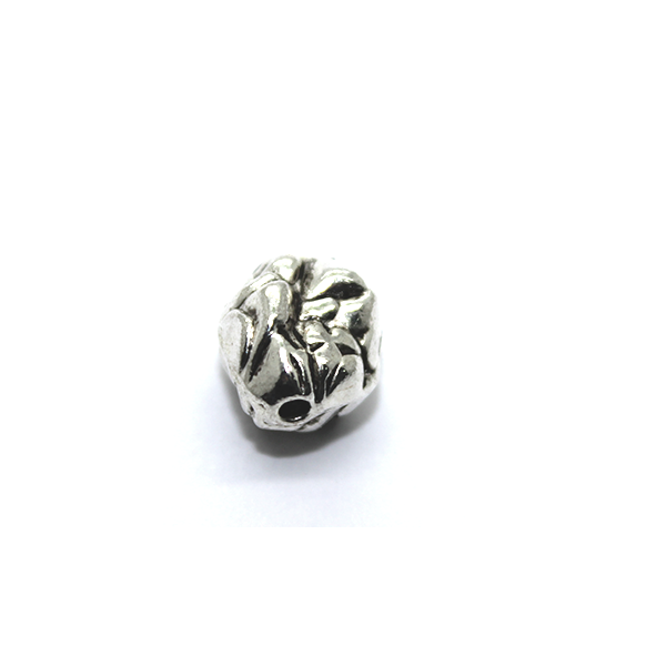 Spacers, Rock Like Spacer, Alloy, Silver, 11mm x 8mm x 7mm, Sold Per pkg of 6
