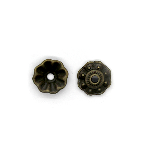 Bead Cap, Flower, Alloy, Brass, 10mm x 10mm, Sold Per pkg of 10