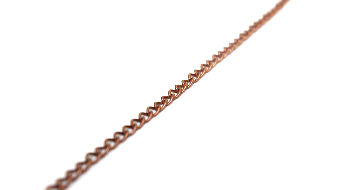 Chains, Curb Chain, Alloy, Copper, 3.3mm x 2.3mm x 1.2mm loop, Sold per meter