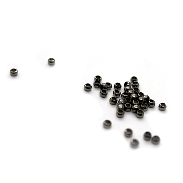 Crimps, Beads, Gunmetal, Alloy, 3mm x 3mm, Sold Per pkg of 85