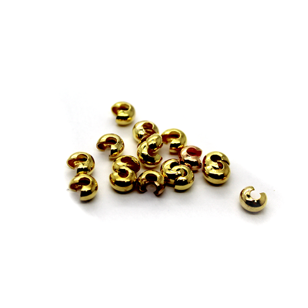 Crimps, Cover, Gold, Alloy, 5mm, Sold Per pkg of 36