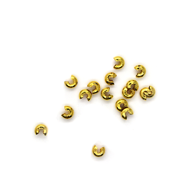 Crimps, Cover, Gold, Alloy, 4mm, Sold Per pkg of 50+