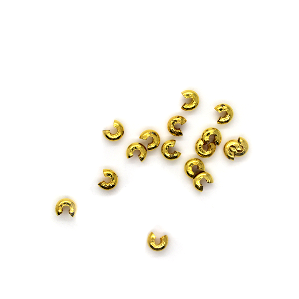 Crimps, Cover, Gold, Alloy, 5mm x 4.5mm, Sold Per pkg of 90