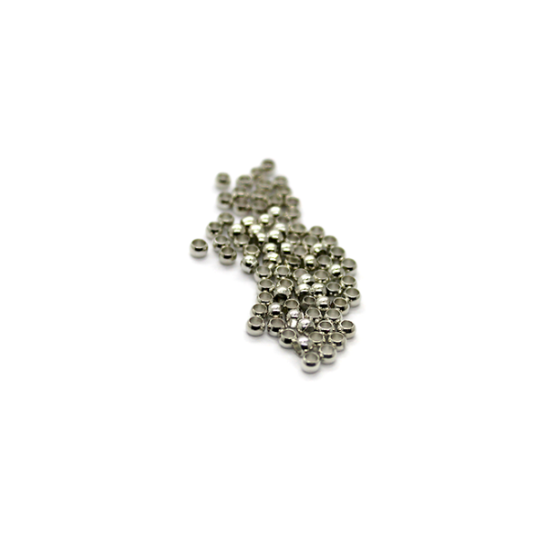 Crimps, Bead, Silver, Alloy, 2mm x 1.7mm, Sold Per pkg of Approx 135+