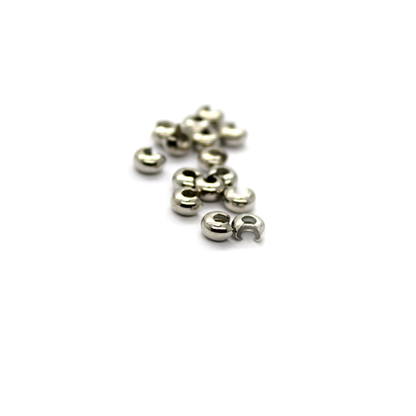 Crimp, Cover, Silver, Alloy, 4mm, Sold Per pkg of 60